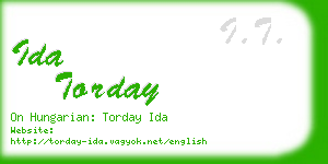 ida torday business card